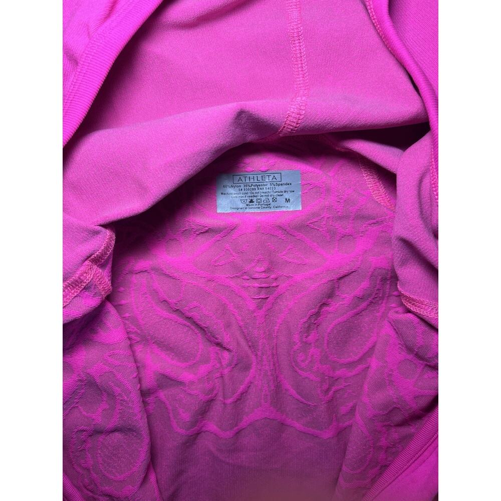 Athleta Floral Jacquard Half Zip Hoodie Pink Athletic Top Women Medium - Picture 3 of 10